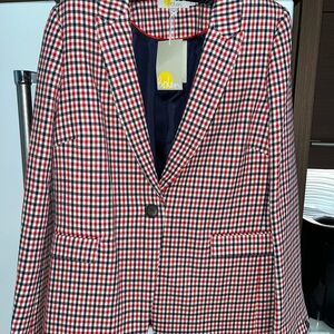 Boden… red and blue check blazer.. new